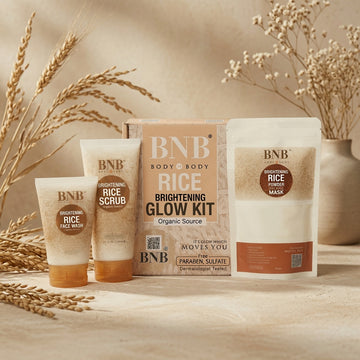 BNB Rice Facial Kit | Rice Extract Scrub, Face Wash, Mask & Beauty Cream